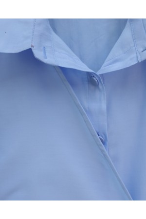 قميص بأزرار متقاطعة وأكمام مرنة -ريشي