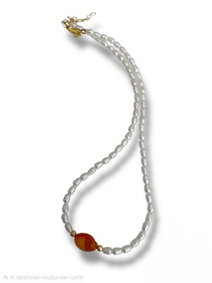 Sand Pearl Mother of Pearl Necklace -Cream color