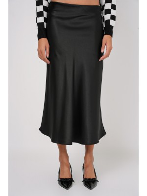 15806 Saten Etek - Siyah