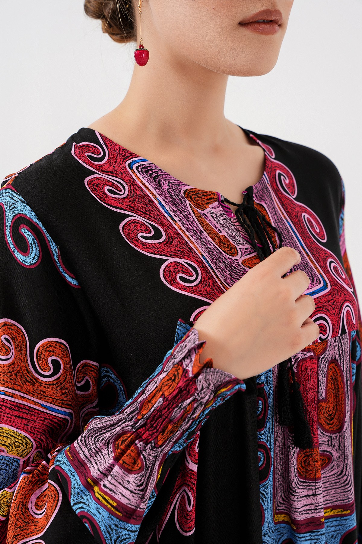 1947 Patterned Long Dress 