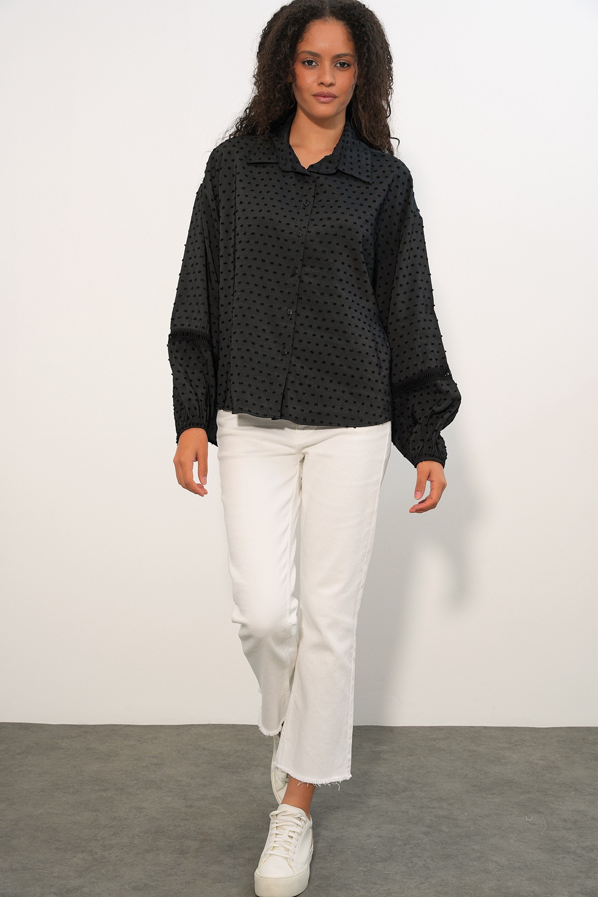 Women's Oversize Patterned Shirt 20379 