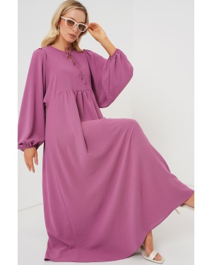 فستان حجاب طويل بأكمام بالون للنساء 2464 