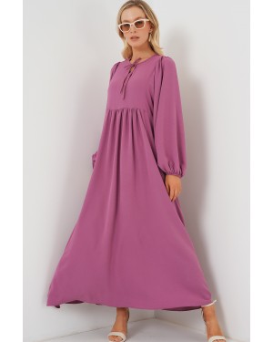 فستان حجاب طويل بأكمام بالون للنساء 2464 