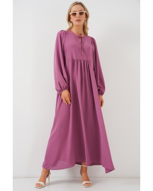 فستان حجاب طويل بأكمام بالون للنساء 2464 