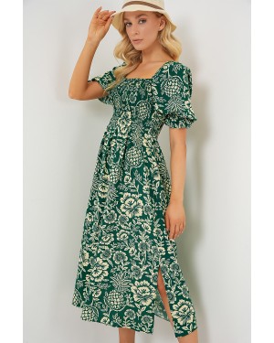 فستان منقوش بفتحة جانبية (رقم 2512) 