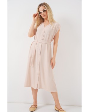 فستان أيروبين نسائي بدون أكمام بحزام 2568 