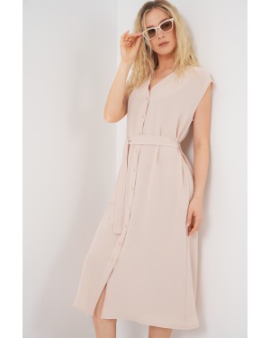 فستان أيروبين نسائي بدون أكمام بحزام 2568 