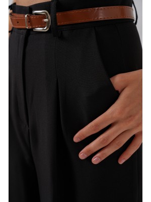 Kadın Yüksek Bel Palazzo Pantolon 30051 - Siyah