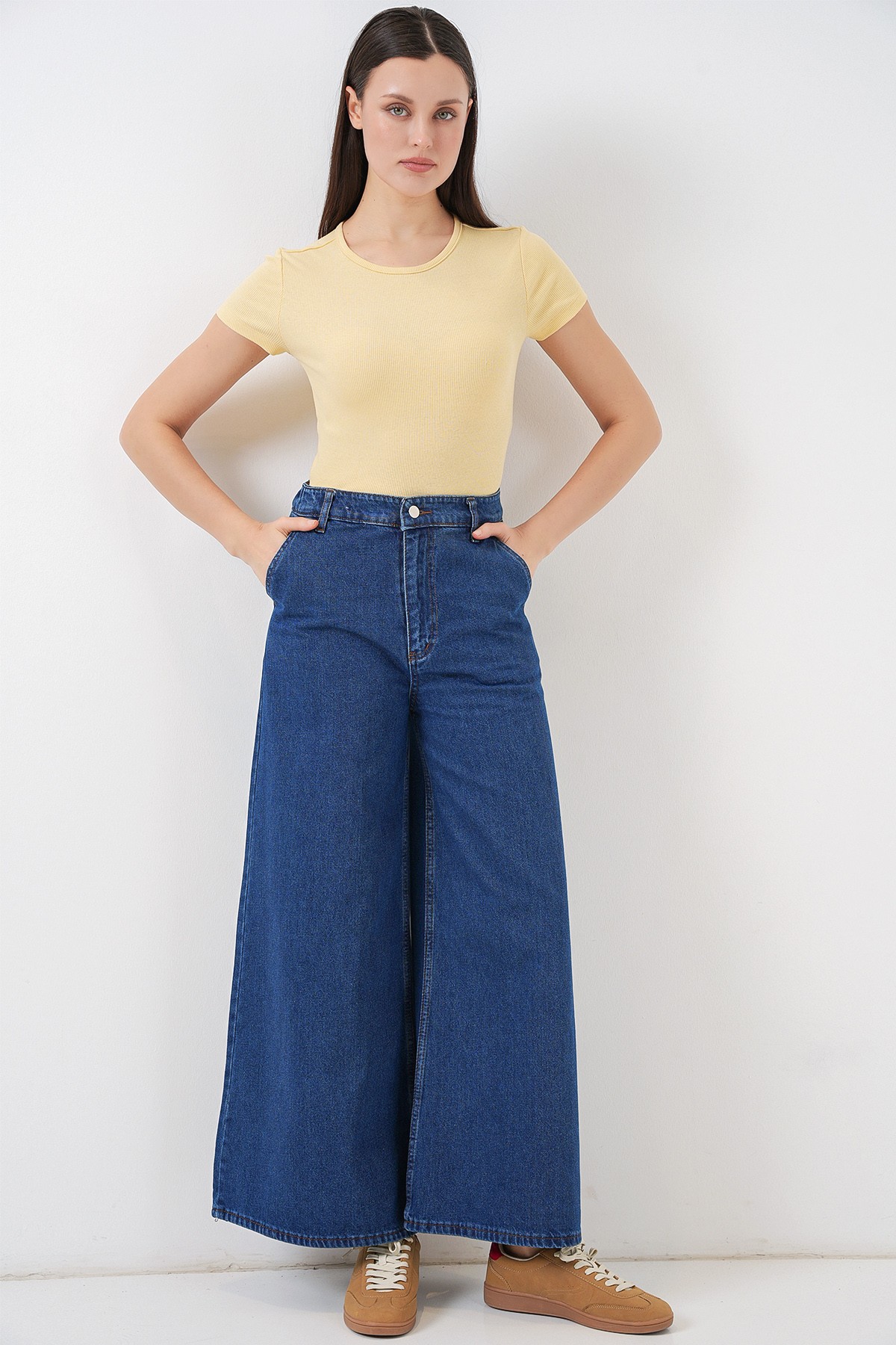 Women's Wide Leg High Waist Jeans 30080 
