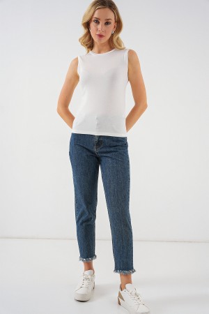 Kadın Kolsuz Body 4347 - Ekru