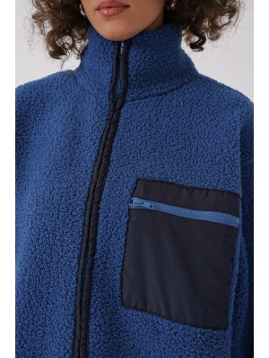 55446 Zippered Oversize Plush Jacket 