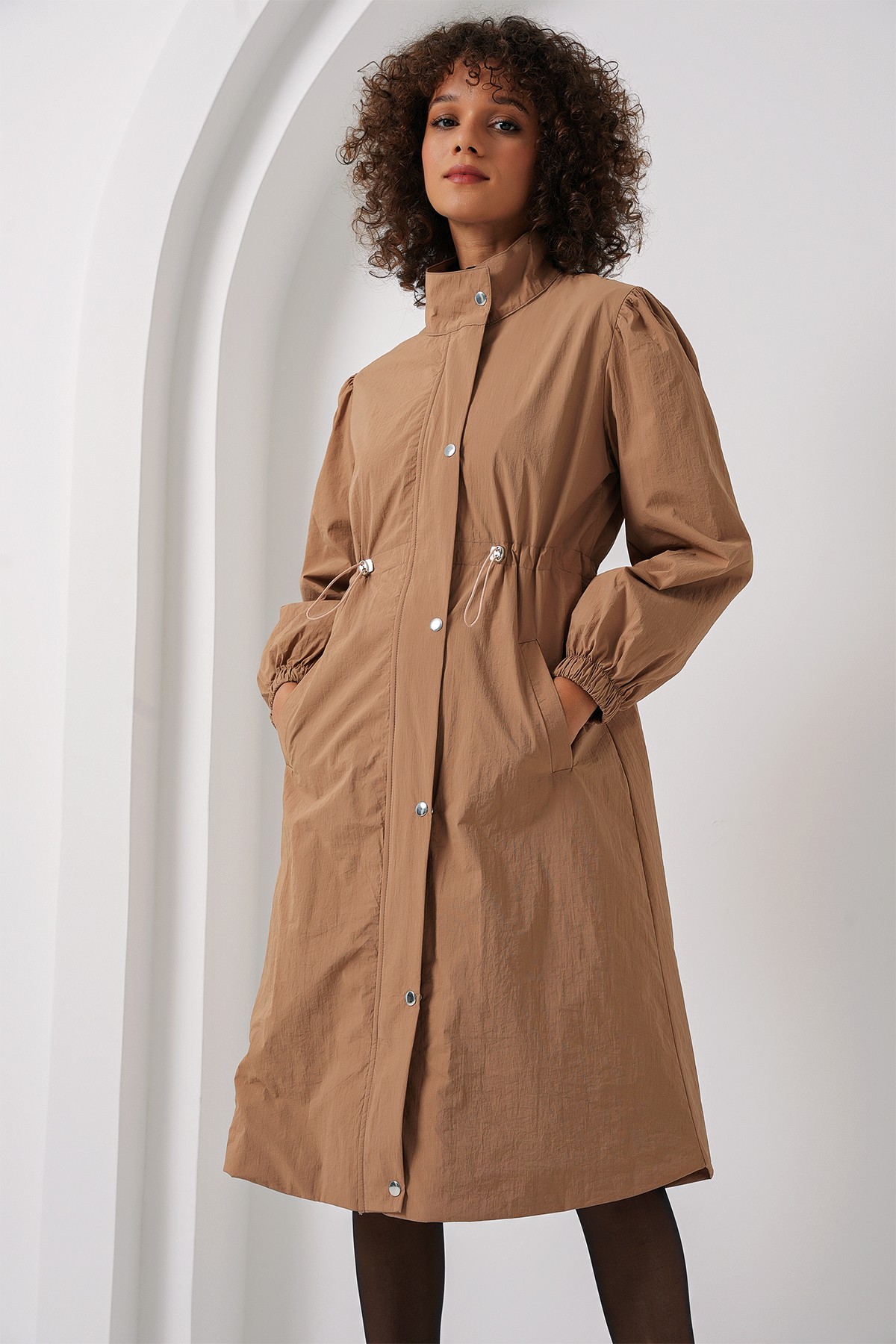 5939 Lined Long Trench Coat 
