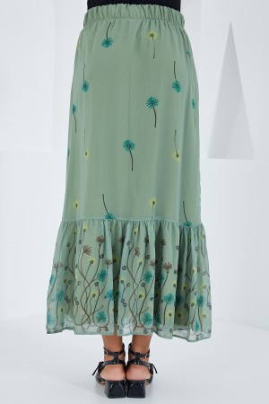 تنورة شيفون نسائية بنقشة المريمية 8010