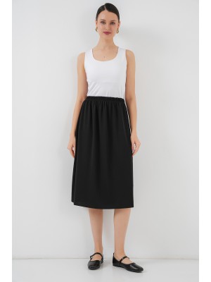 8039 Uzun Etek Astarı Jüpon - Siyah