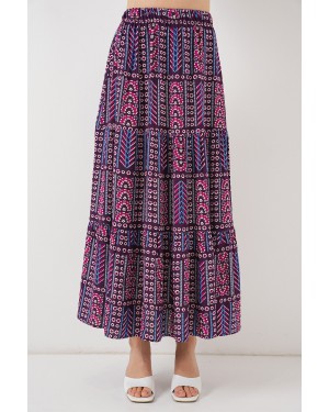 تنورة طويلة منقوشة للنساء 8053 