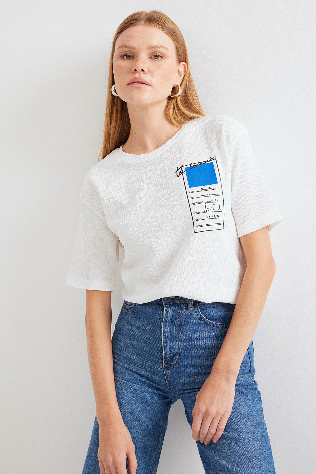 911 Printed Knitted Basic T-shirt 