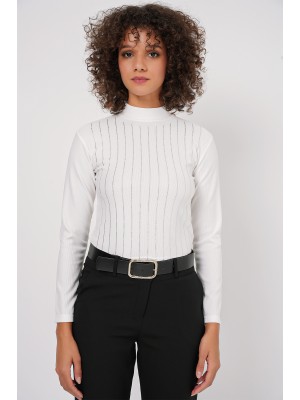 922 Taşlı Body - Beyaz