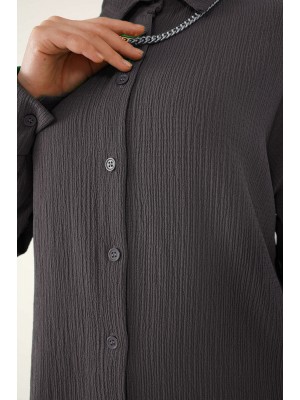 T5858 Örme Tesettür İkili Takım - Antrasit