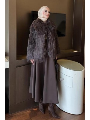 Peluş Uzun Kürk Kahve