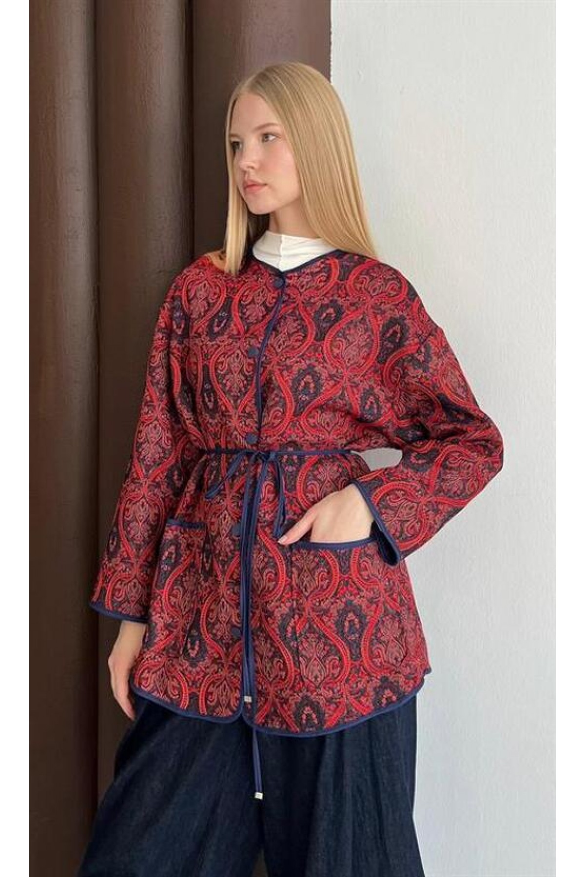 Ethnic Patterned Jacquard Jacket