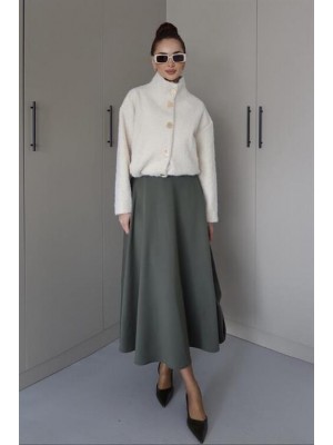 Tedy Gold Düğmeli Ceket Ekru