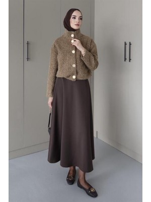 Tedy Gold Düğmeli Ceket Taba