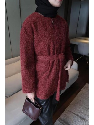 Tedy Fermuarlı Kaban Bordo