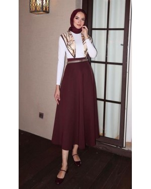 Çan Scuba Etek Bordo