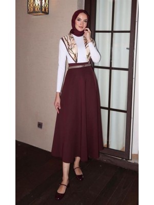 Çan Scuba Etek Bordo