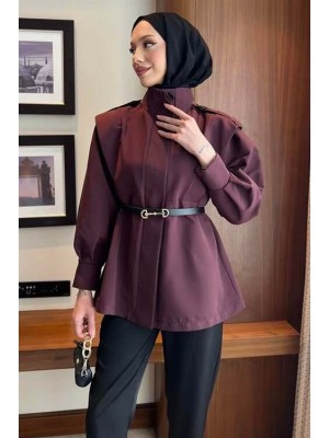 Omzu Apoletli Pensli Trenç Bordo