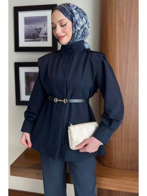 Omzu Apoletli Pensli Trenç Lacivert