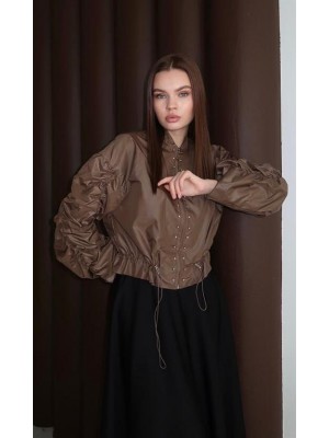 Safir Kol Yağmurluk Ceket Kahve