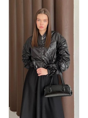 Safir Kol Yağmurluk Ceket Siyah