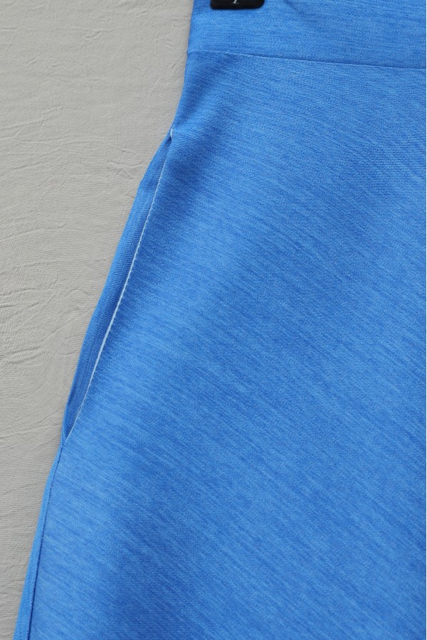 Button-down top, flared skirt Tencel set -Blue