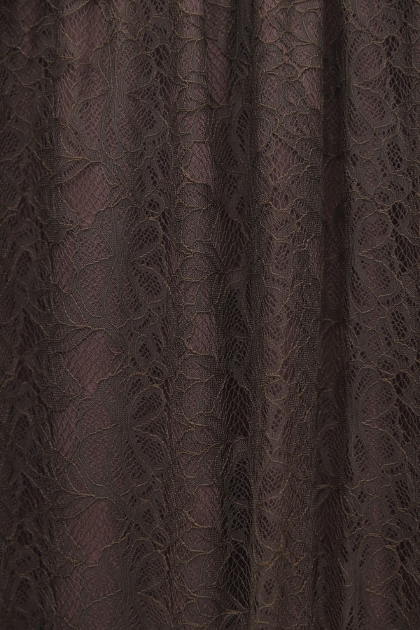 Asymmetrical Cut, Lined, Elastic Waist Tulle Skirt -Dark Coffee