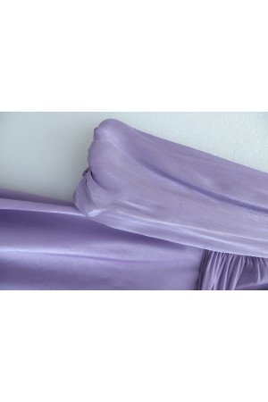 فستان من قماش جانجان مع ربطة أمامية متقاطعة  -أرجواني