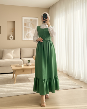 Top Düğmeli Gömlekli İkili Takım Jile -Yeşil