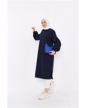 سويت شيرت هيرا الأساسي سادة بأكمام بالون متوسطة الطول