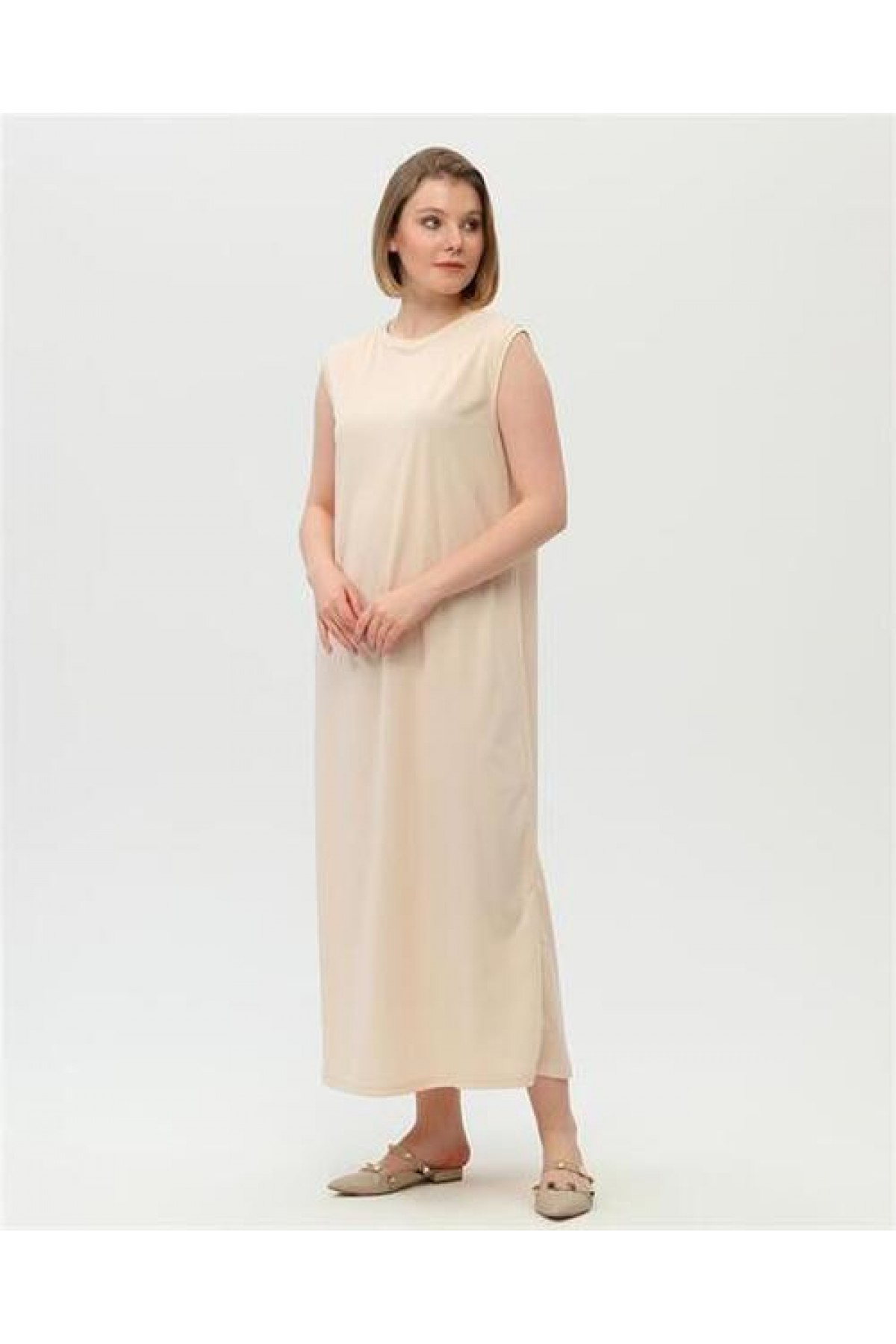 Fashion Show Underwear Simple Basic Sleeveless Dress detay görseli