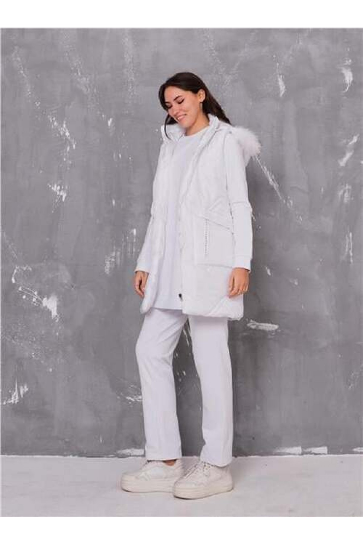 Sarah Hooded Puffy Vest and Sport Three-Piece Set