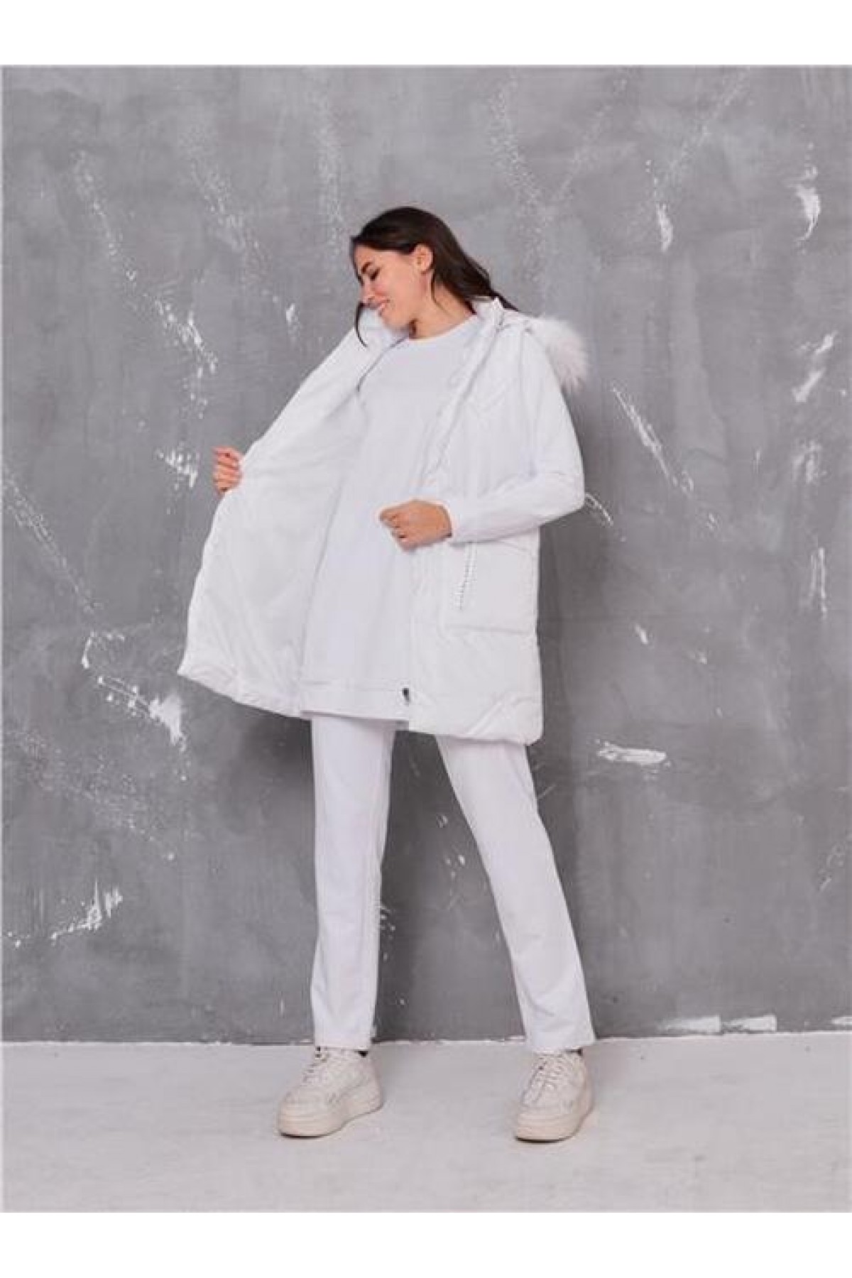 Sarah Hooded Puffy Vest and Sport Three-Piece Set