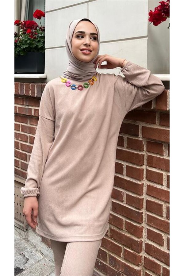 Candy Kolye Detaylı Tunik Pantolon İkili Takım 