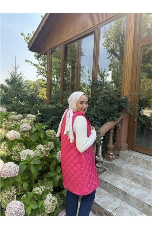 صدرية ديسباينا مبطنة بدون أكمام مع سحاب وأزرار كبس