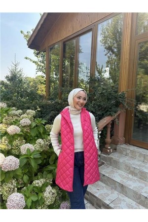 صدرية ديسباينا مبطنة بدون أكمام مع سحاب وأزرار كبس