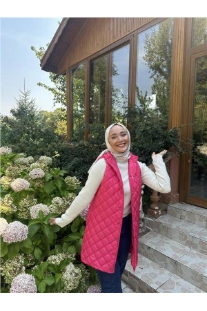 صدرية ديسباينا مبطنة بدون أكمام مع سحاب وأزرار كبس