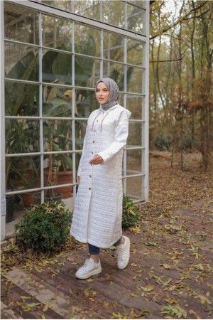 Kapşonlu Çıtçıtlı İki Yan Cepli Uzun Kap 