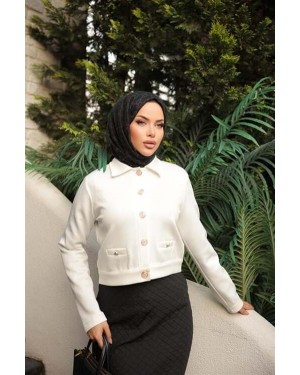 Düğmeli Gömlek Yaka Kısa Yelek 