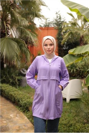 Fermuarlı Cepli Lastikli Kısa Şık Spor Kap 