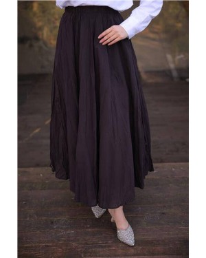 Beli Lastikli Kırışık Detaylı Uzun Etek 