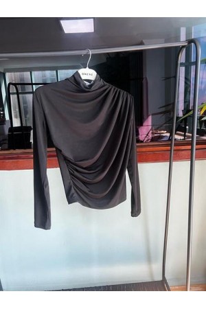 Boğazlı Uzun Kollu Sade Bluz 